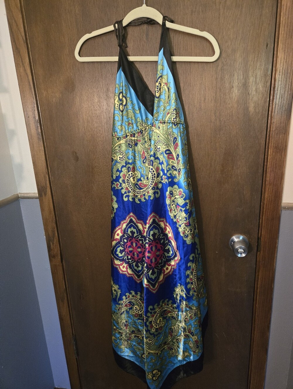 Scarf Halter Dress Size Large Silky